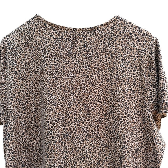 J Jill Women Fit Progress Shirttail Tee XLP Animal Print Leopard Casual Relaxed - Picture 7 of 11